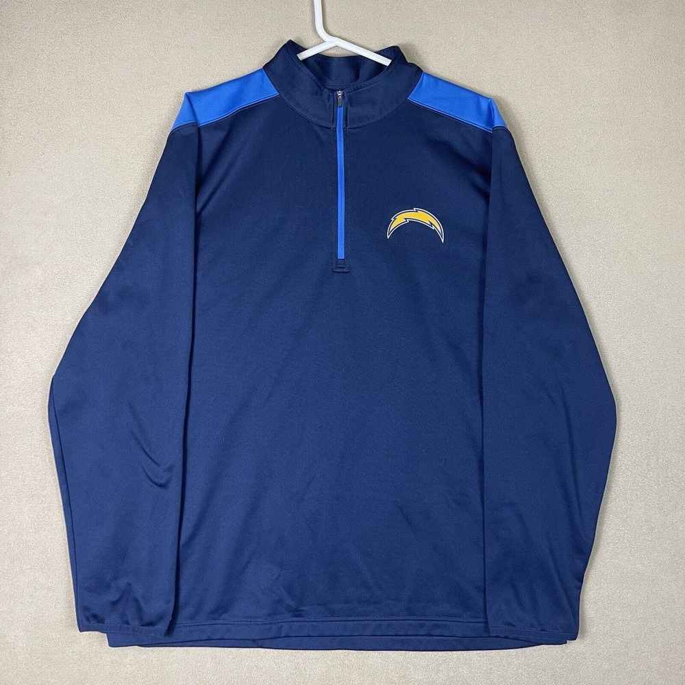 Los Angeles Chargers Sweater Mens XXL Blue 1/4β Zip Pullover NFL Team Apparel